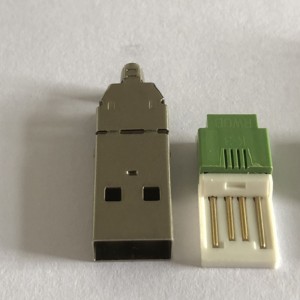 Ickel-pläterad USB-typ A-svansuttag 3-i-1 PC DIY-adapter
